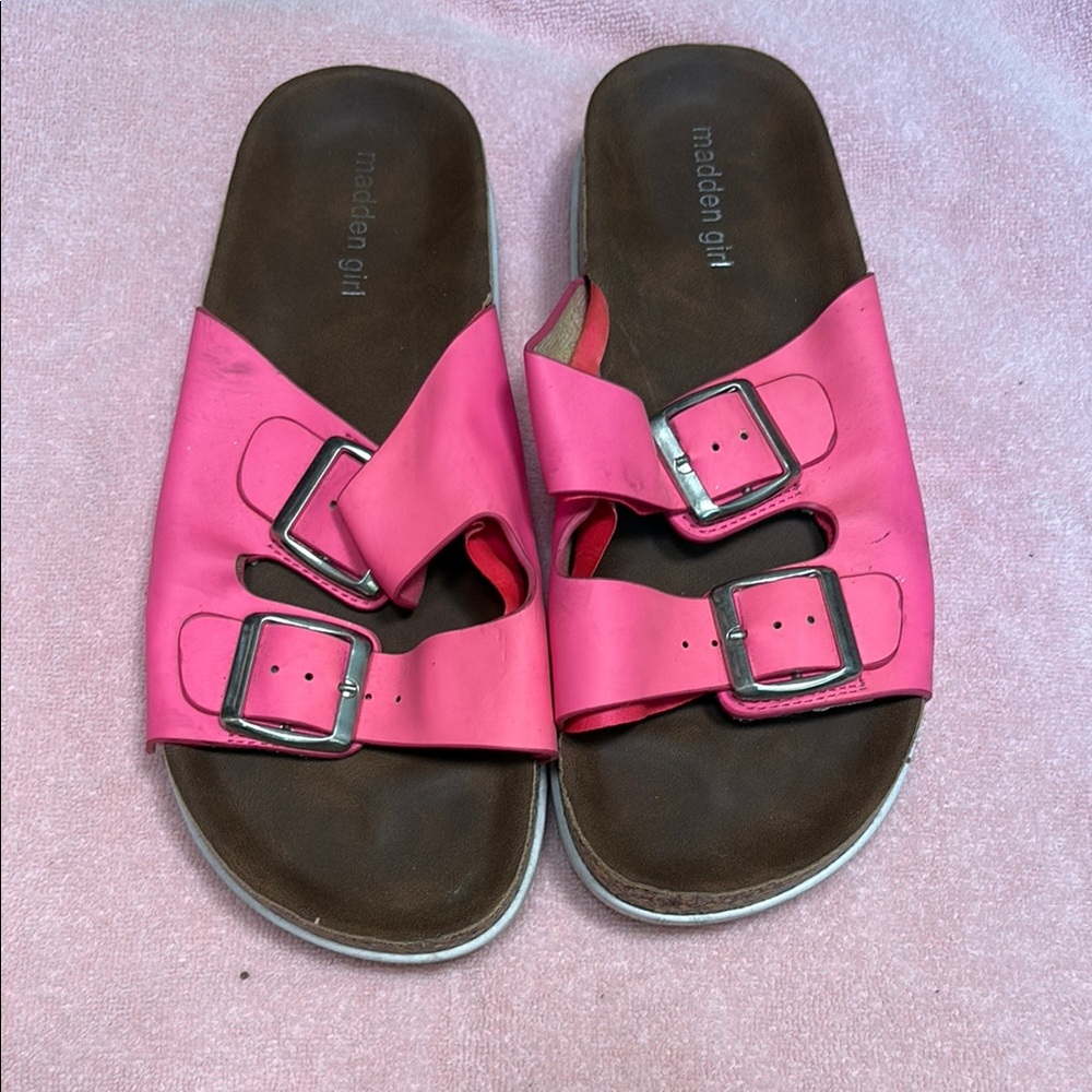 Madden Girl Fuchsia Buckle Sandals